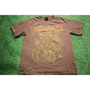 Vintage Aerosmith Route of All Evil Concert T-Shirt Brown Graphic Band Tee Men’s